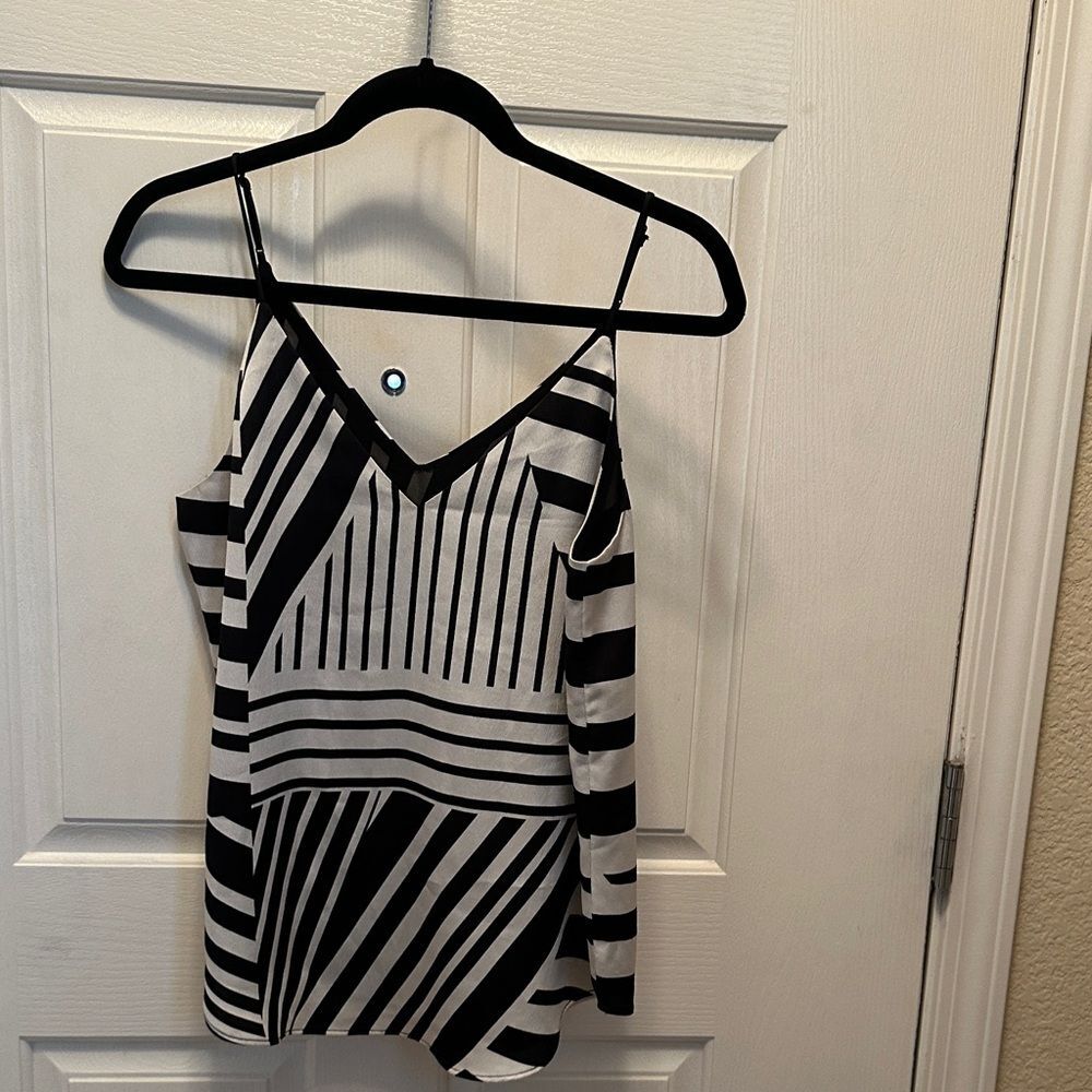 Express Black and White Striped Tank Top